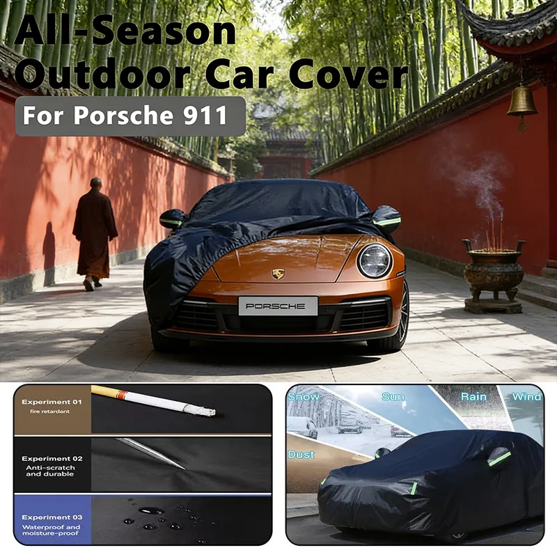 

Full Car Cover for Porsche 911 Outdoor Use - Waterproof Snowproof Sunshade, Winter & Summer Auto Protection Accessories