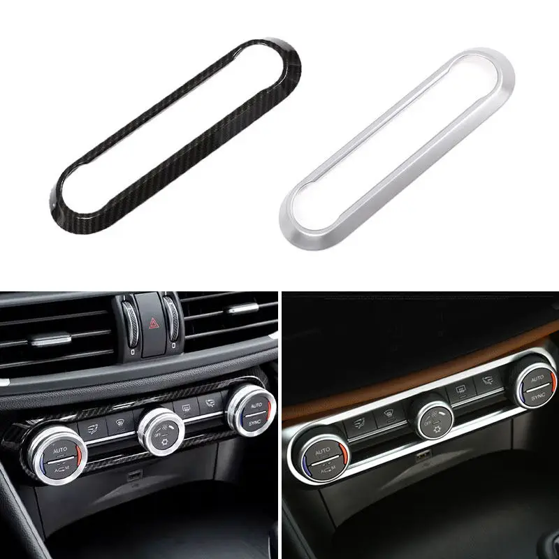 ABS Car Center Console Air Condition AC Adjustment Knob Cover Frame Trim For Alfa Romeo Giulia Stelvio 2017 2018 2019 2020