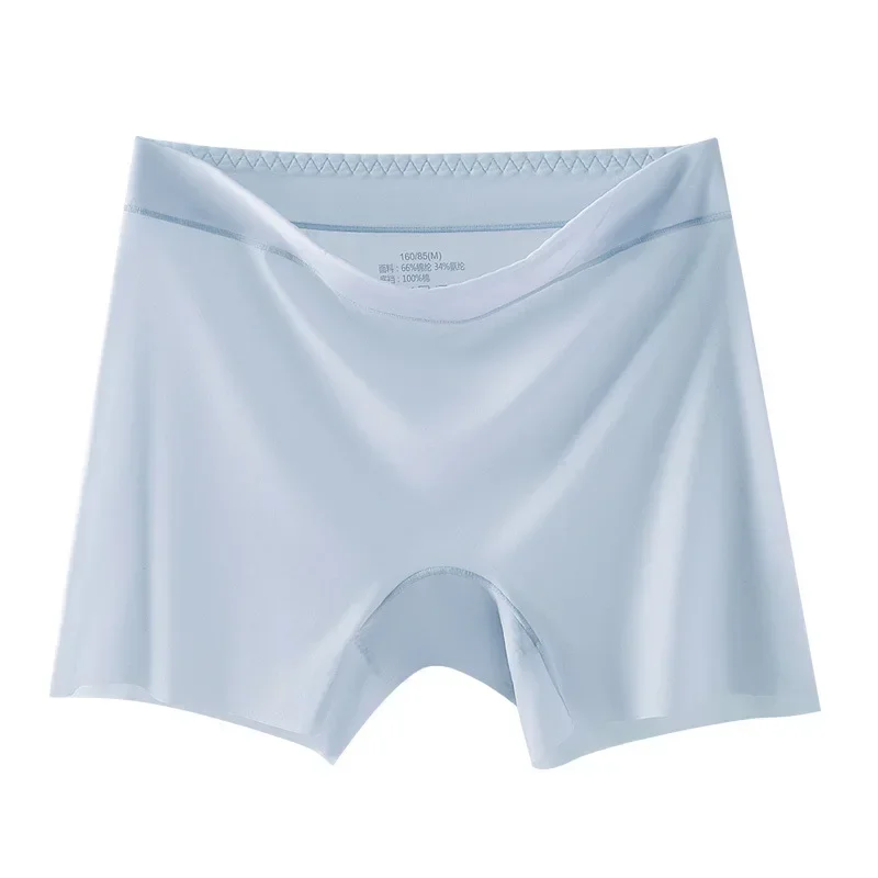 2026 Summer Thin Seamless Ice Silk Boyshorts Women Plus Size High Waist Anti Chafing Safety Shorts Cotton Crotch Underwear 100kg