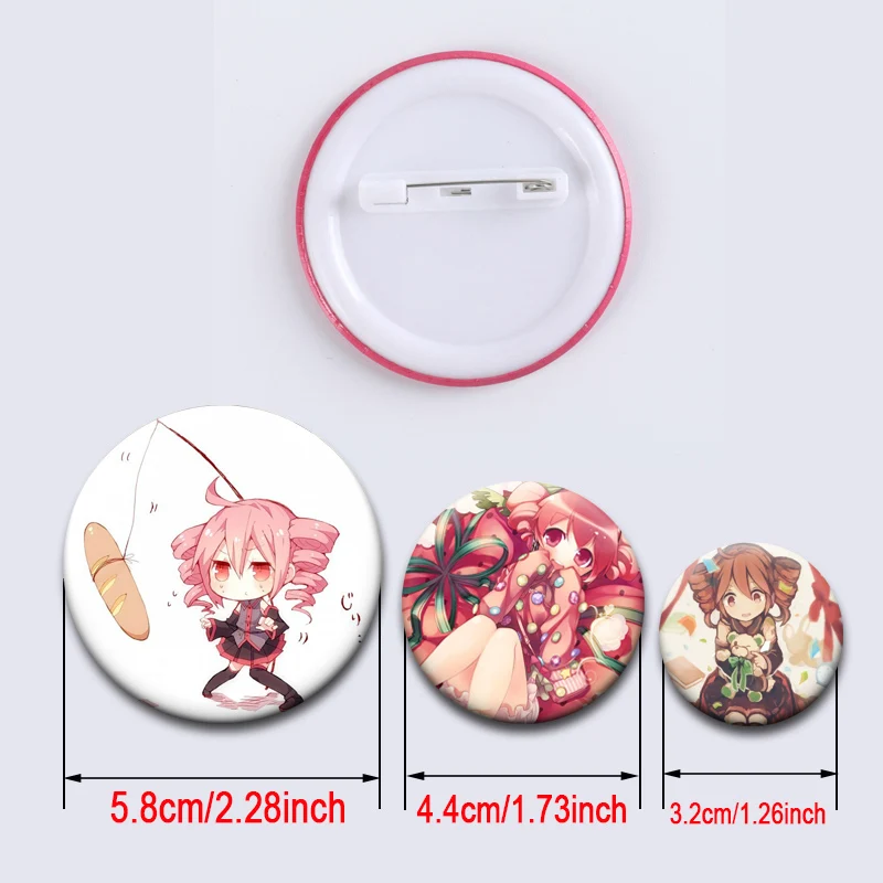 لطيف أنيمي فتاة Kasane تيتو دبابيس UTAU الظاهري المغني دبابيس مستديرة لحقيبة الظهر اكسسوارات مروحة مجوهرات هدايا شارة اليدوية #2