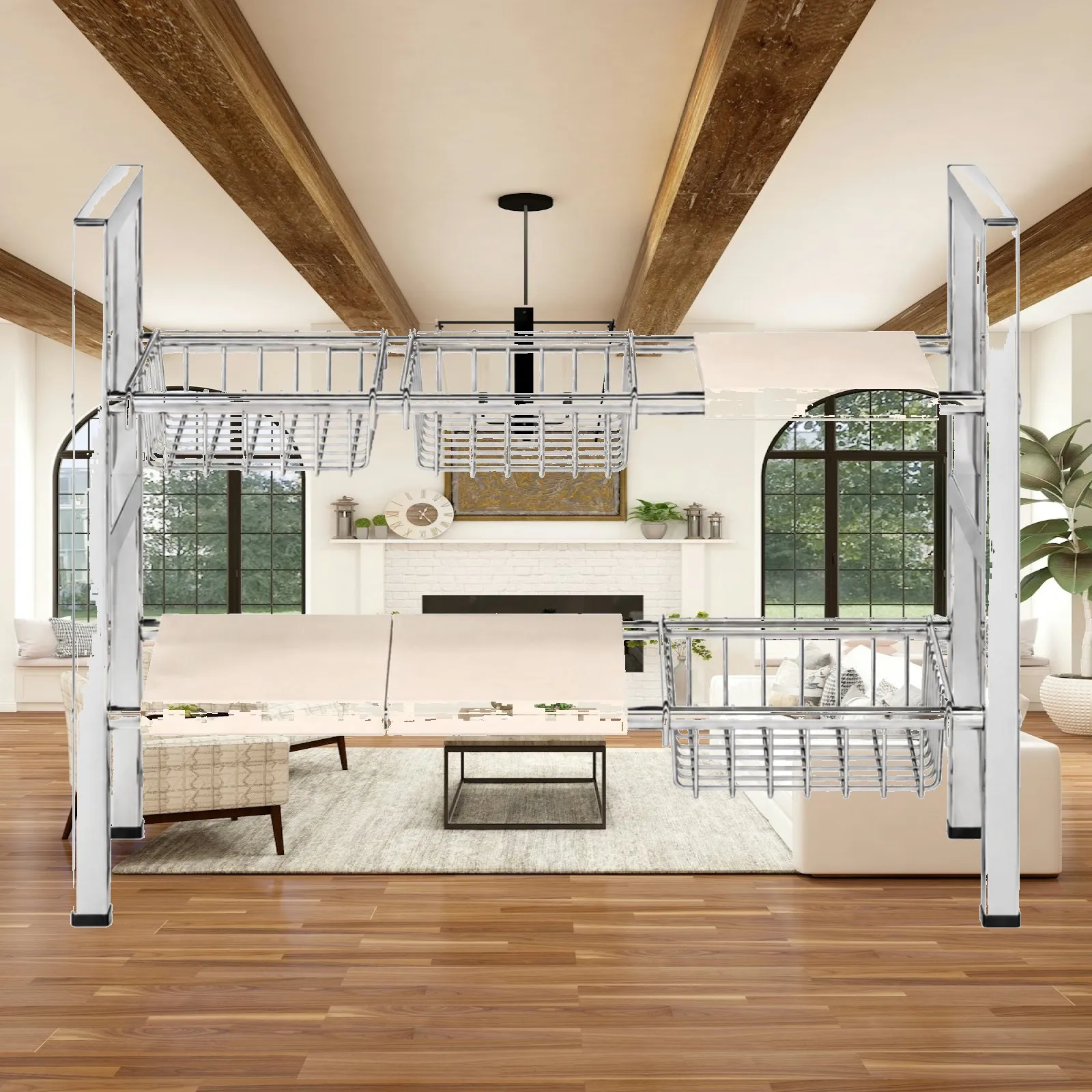 Storage Rack Space-Saving Telescoping Under-Cabinet Organizer