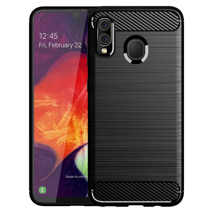 Shockproof Carbon Fiber Cover For Samsung A20 Galaxy a30 Silicone Case for galaxy m10s Samsung wide4 Soft TPU Phone Cases