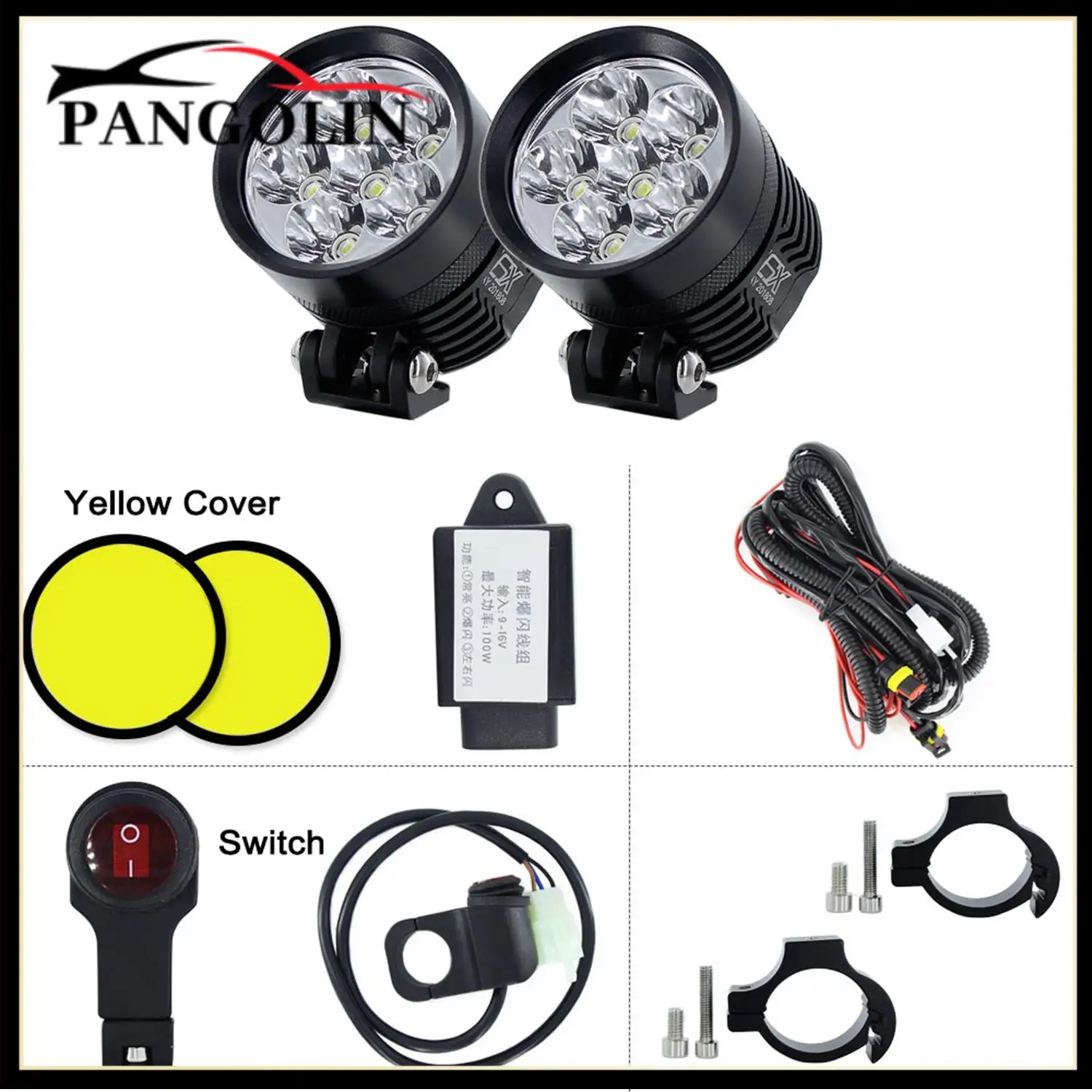 

Double Colors led strobe motorcycle headlight Fog DRL lamp car Universal Motorbike ATV bulb High Brightness Yellow white 12V