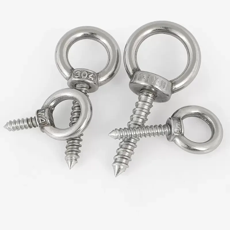 Stainless Steel Lifting Eye Ring Screw M4-M16 Self-tapping Sheep Eye Bolt Sound Equipment Fixing Hooks