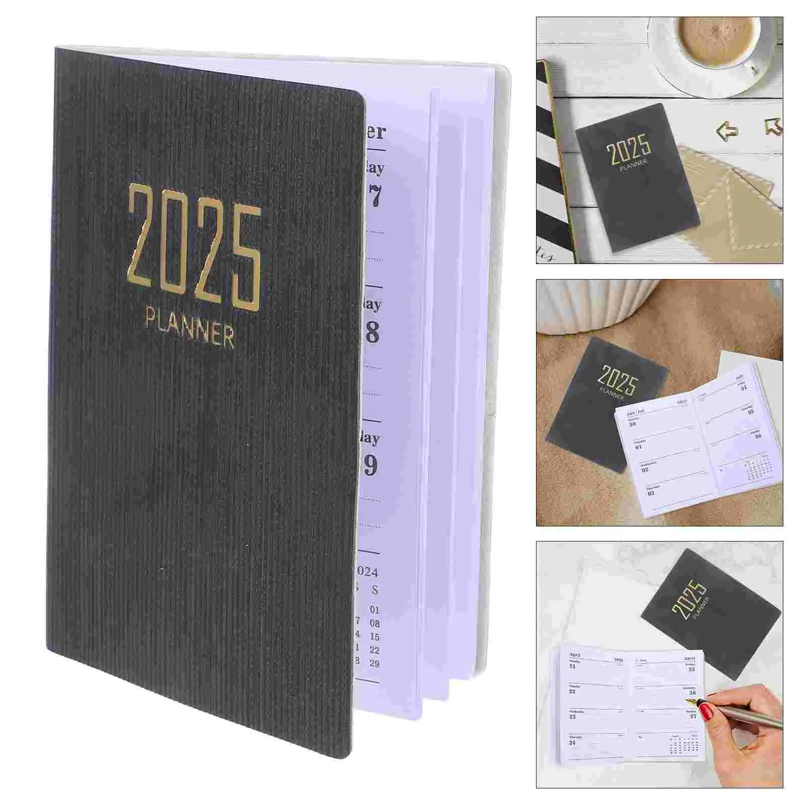 

The Notebook 2025 Schedule Delicate Planner Business Multi-function Academic Black Monthly Students Agenda Notepad Office