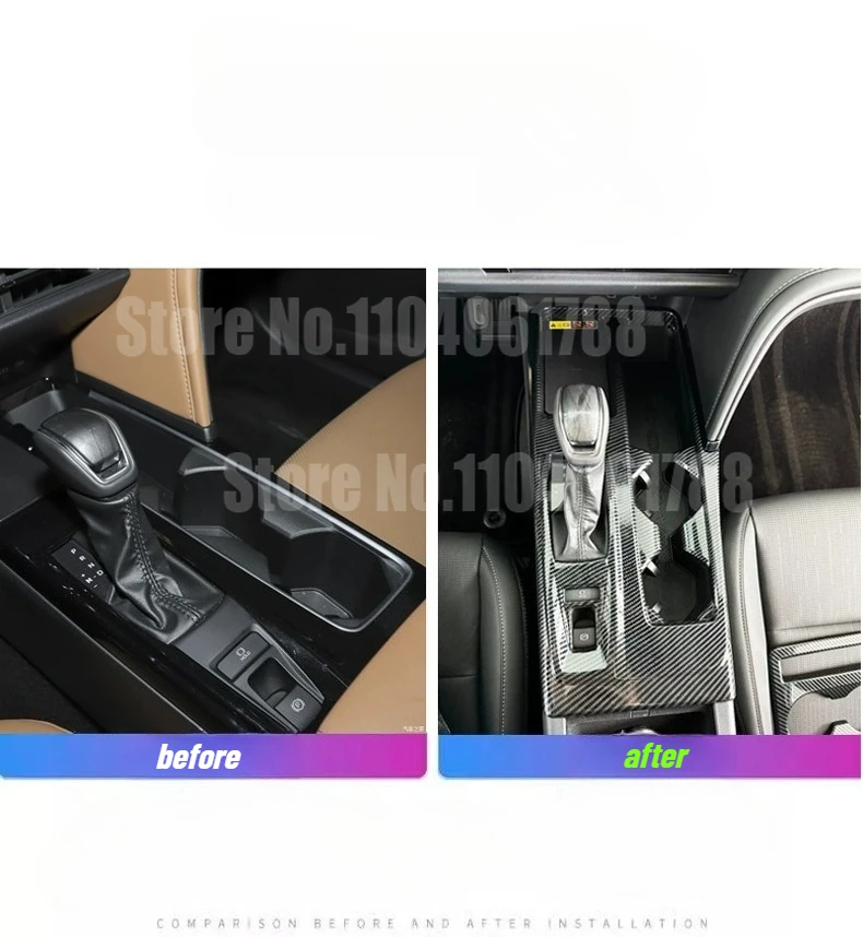 صالح لتويوتا كامري 2024 2025 9TH GEN ABS ألياف الكربون غطاء وحدة التحكم المركزية التروس التحول لوحة حصيرة مقبض الباب السلطانية ملصق #3