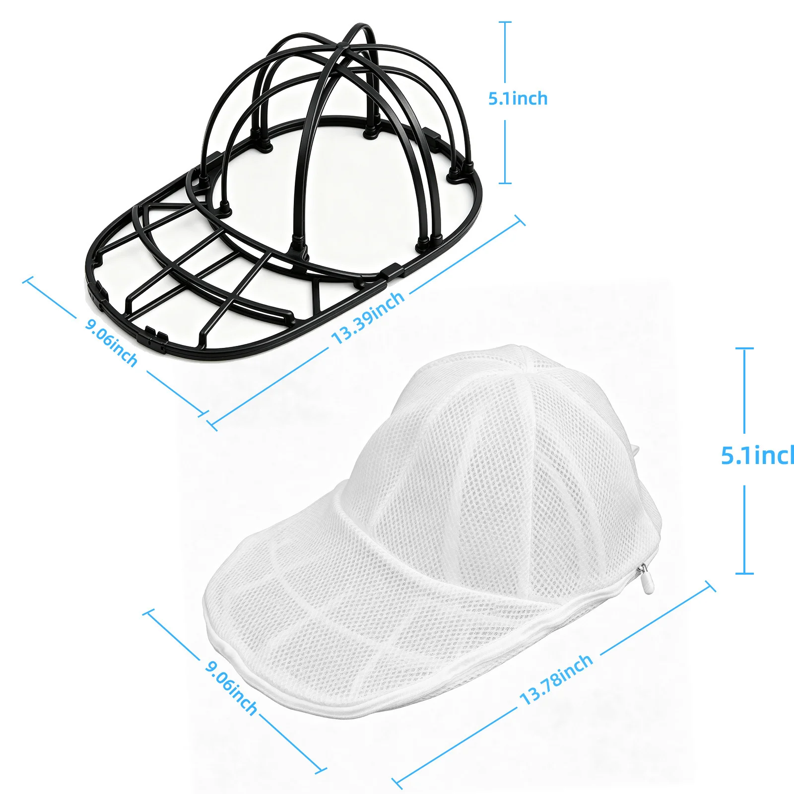 Upgraded 2-Layer Hat Washing Cage + Mesh Bag Set
