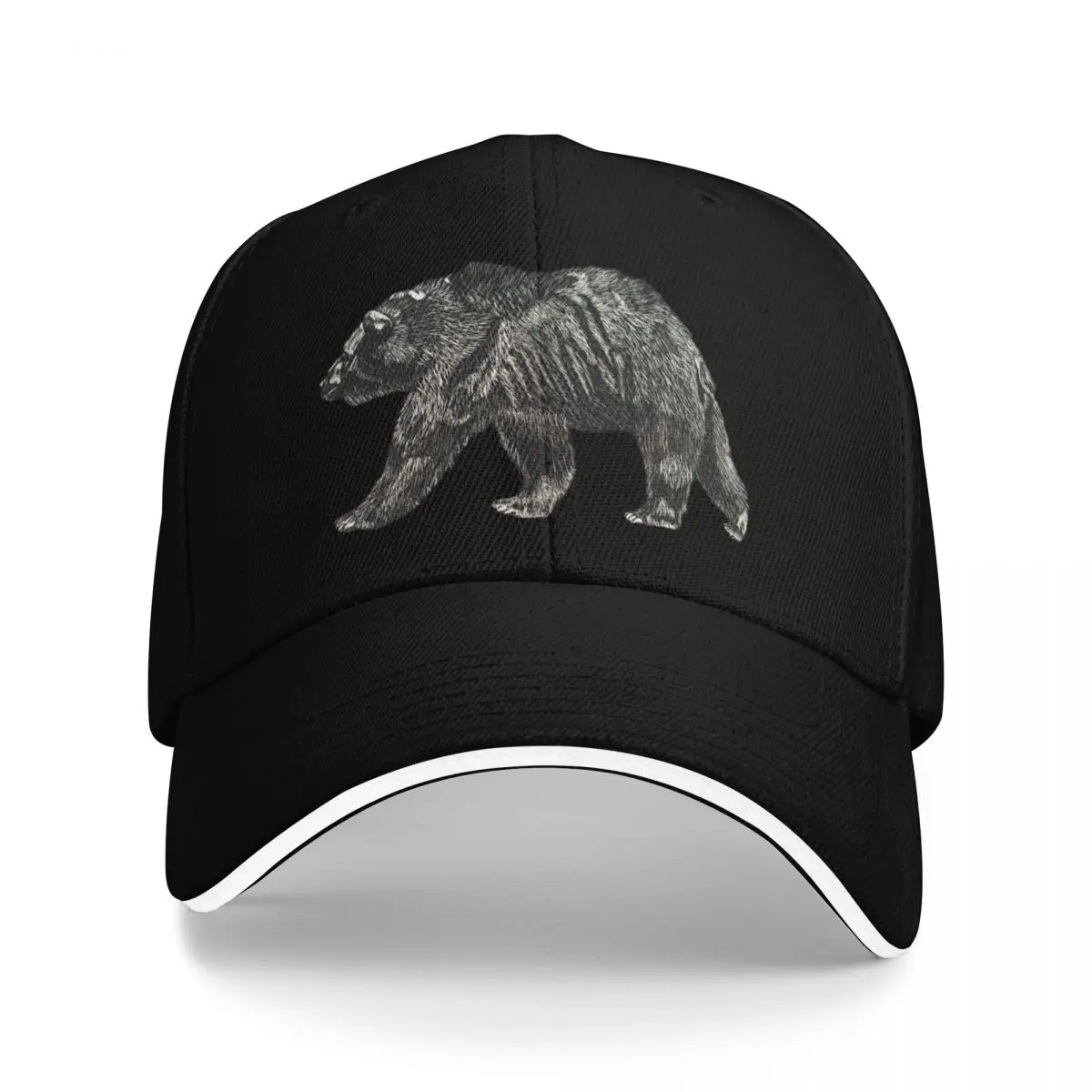 Black and white Grizzly/Brown Bear Baseball Cap Brand Man cap Sun Hat For Children western Hat Women's Beach Outlet Men's