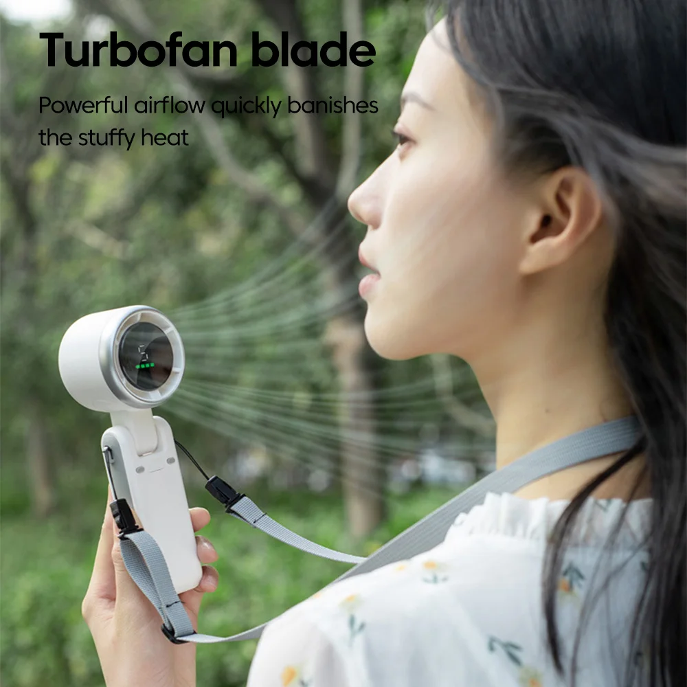 Mini Portable Handheld Electric Fan 5-speed Adjustable 3600mAh Rechargeable Battery For Travel Camping USB Charging Foldable Fan image 3