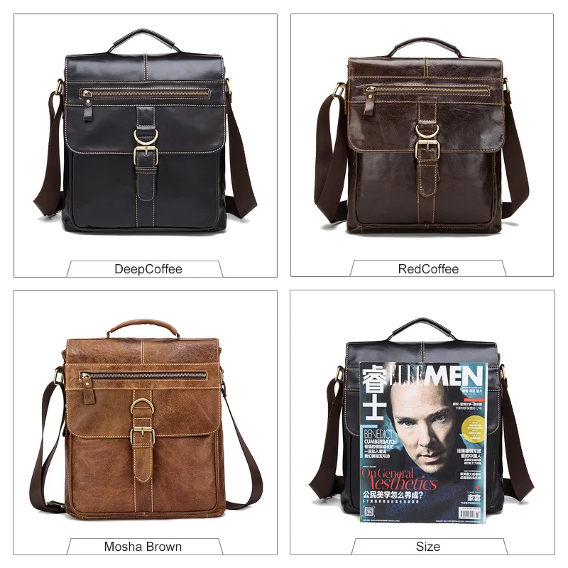 Messenger Bag Men Shoulder Bag Genuine Leather Male Man Casual Tote men\'s Crossbody bags For men leather Handbags 1292