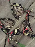 RUOTONGSEPT Sexy Micro Bikinis Set 2024 New Swimsuit Women Feather Print Bandage Swimwear Female Bathing Suit Brazilian Biquinis - Image 6