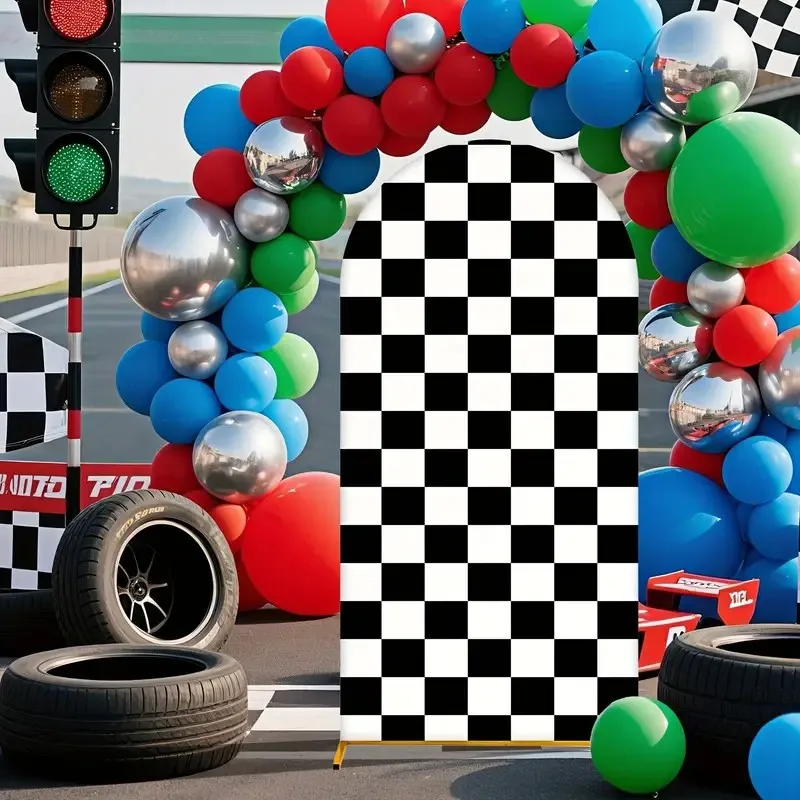 Fast Racing Car Arch Backdrop Cover Race Car Baby Boy Shower Arch Background Birthday Party Decor
