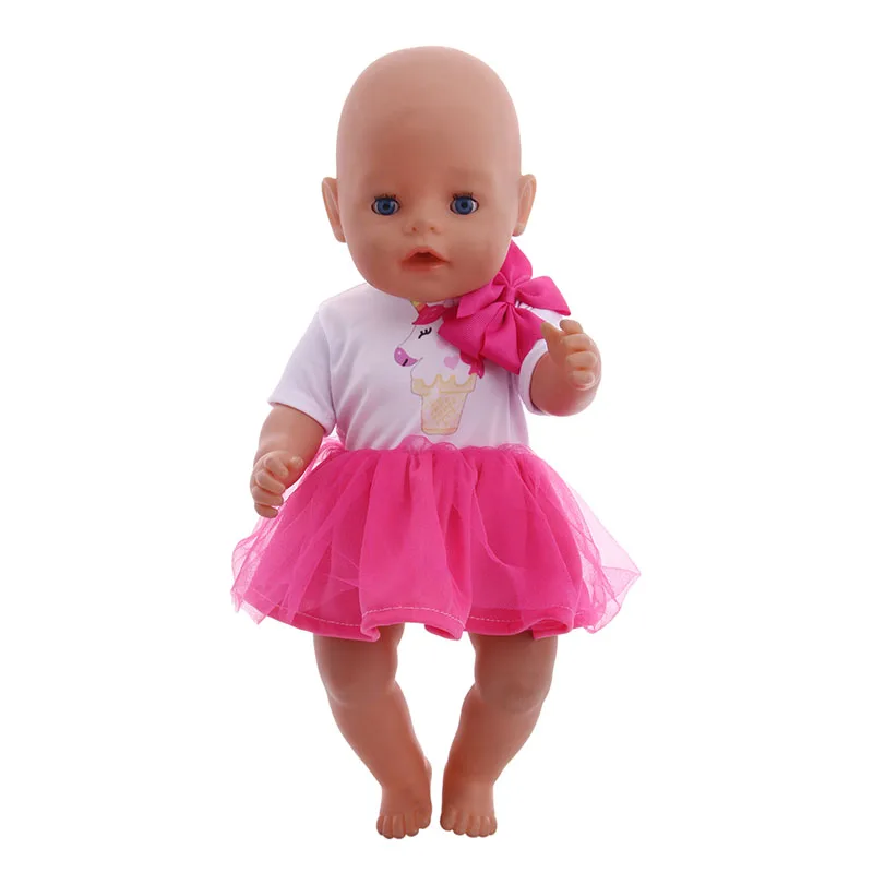 Baby New Born Doll Clothes Fit 17 Inch 43cm Dolls Fashion Mermaid Unicorn Dress Handmade Clothes Accessories Baby Birthday Gifts