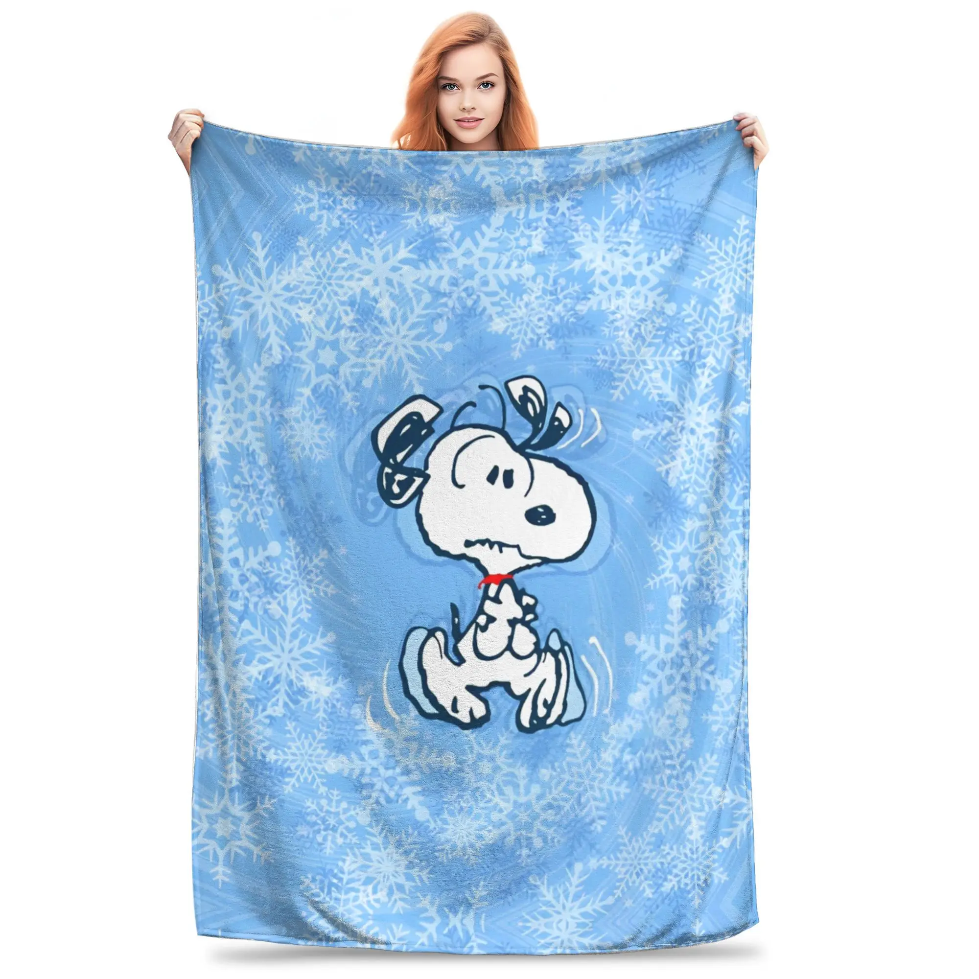 

Snoopys Fleece Throw Blankets Blanket for Bed Couch Super Warm Bedding Throws,