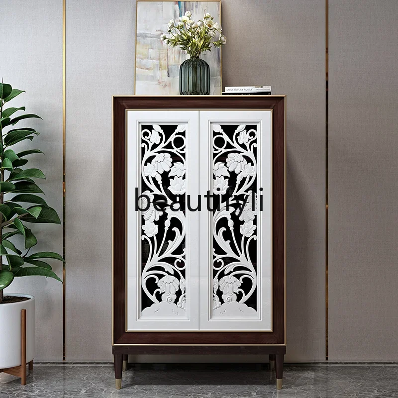 

Светлый роскошный винный шкаф у стены, итальянский обеденный боковой шкаф для гостиной, виллы, простой шкафчик