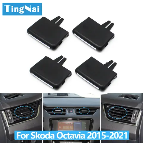 1/2/4PCS Car Front Air Conditioning Outlet AC Vent Tab Clip Replacement For Skoda Octavia 3 RS MK3 A7 2015-2021 5E0819701