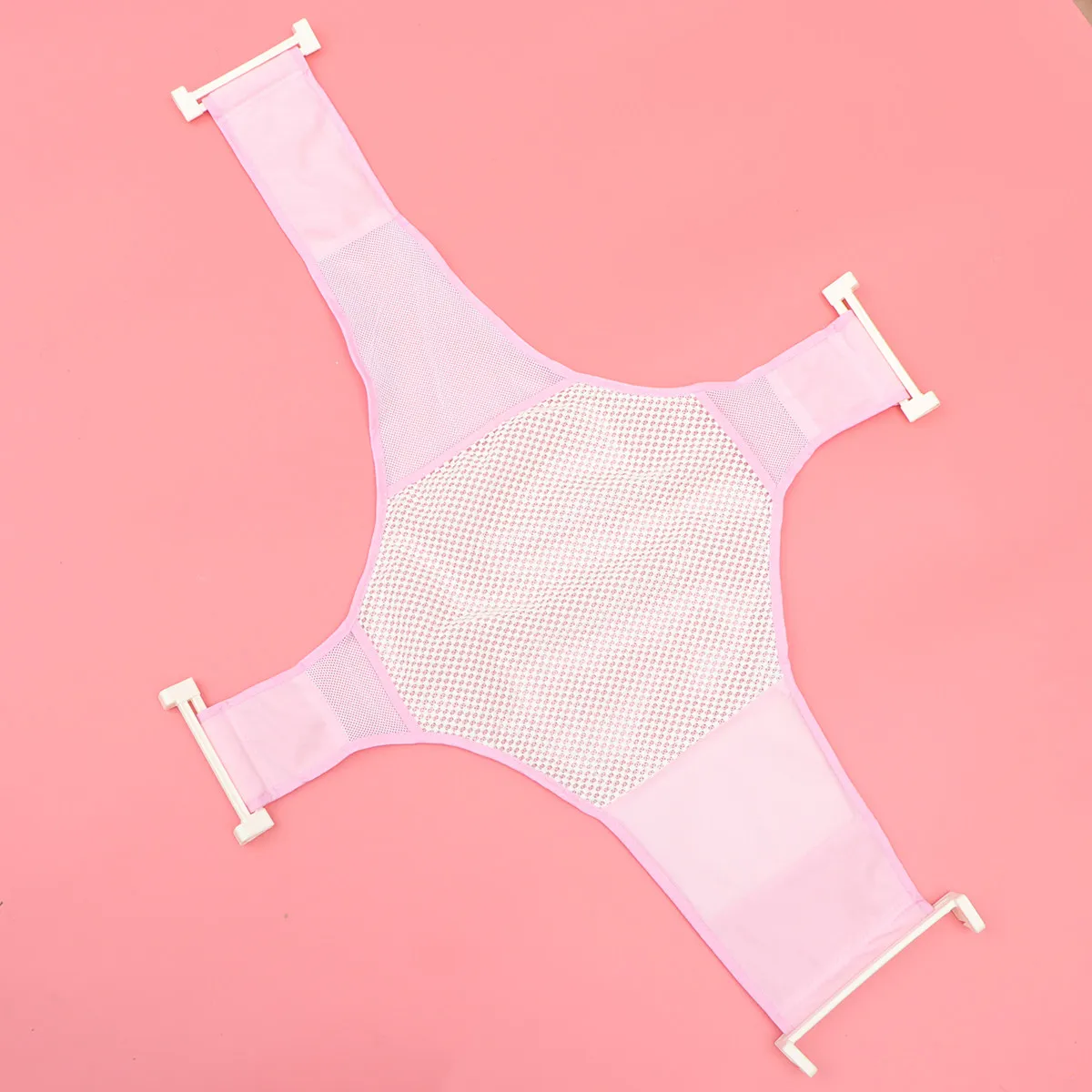 

1 шт. Розовая регулируемая противоскользящая сетчатая подставка для купания младенцев, комфортная, эргономичная, прочная, для новорожденных