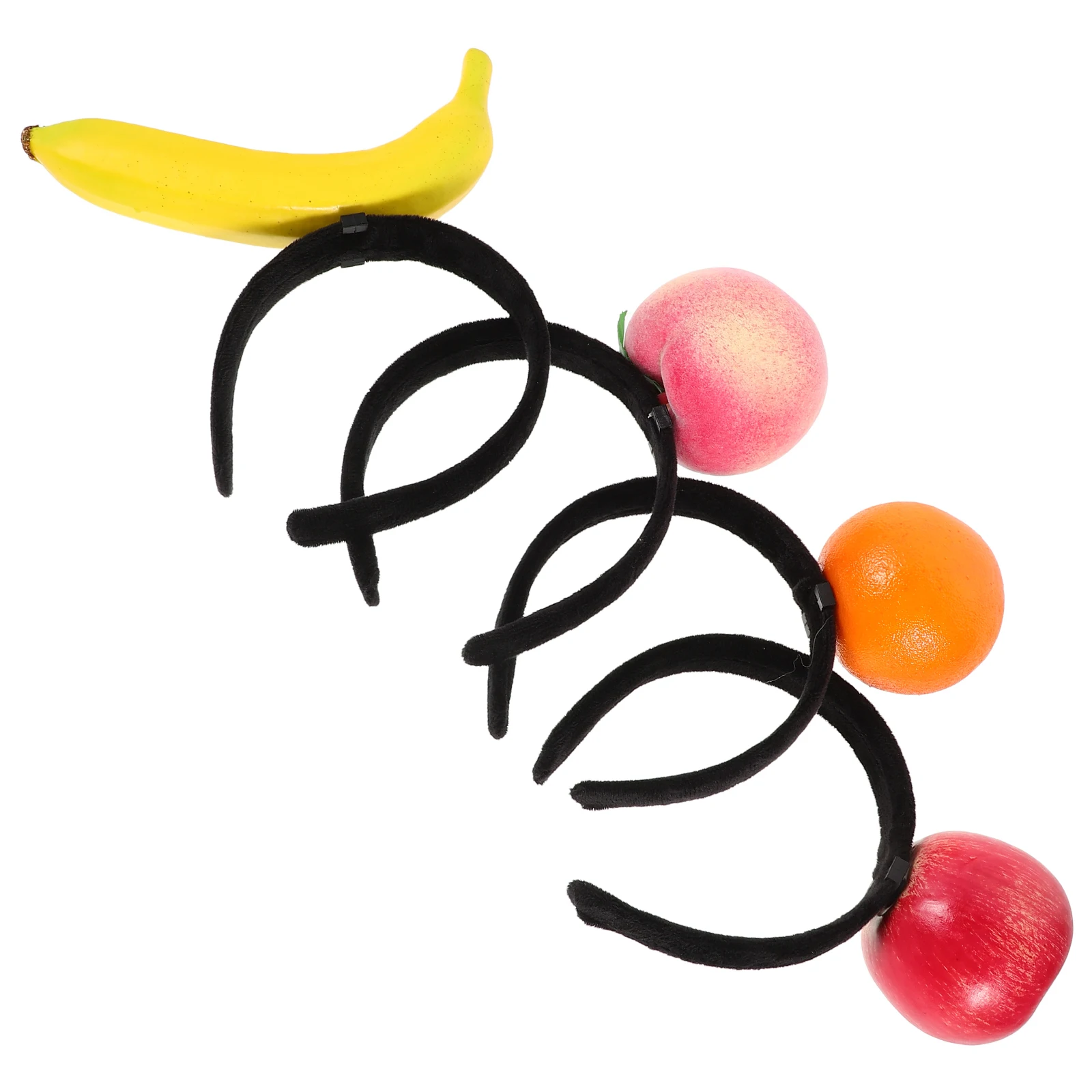 

4pcs Fruit Headbands Tropical Themed Party Accessories Apple Orange Hairband For Celebrations Luau Festival Costume