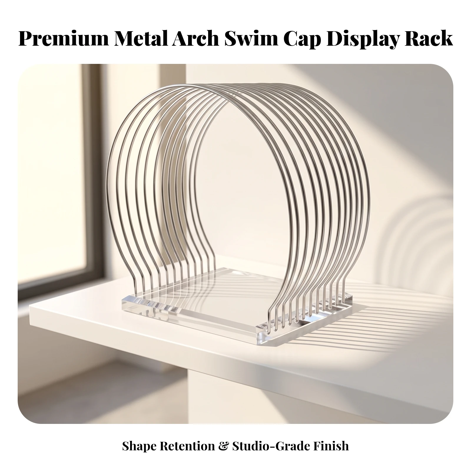 Swim Cap Display Rack Clear Swimming Cap Display Stand Space-Saving Sturdy for Retailers, Retail Stores, Showroom Shelves - view 5