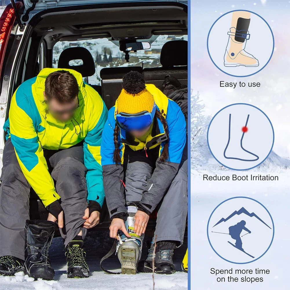 Boot Liner Protector Ski Shin Guards For Skiing Memory Foam Padding Glue-free Installation Easy-release Design