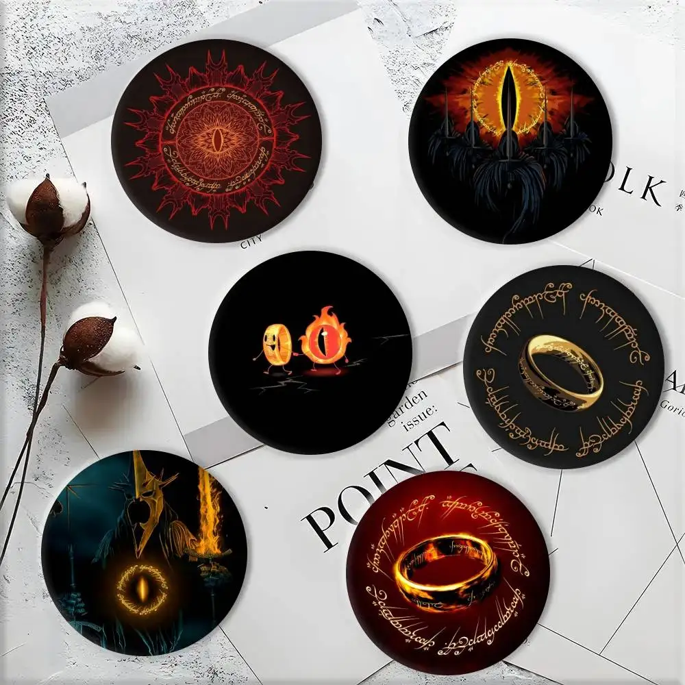 Broche redondo de estaño con diseño de meme de El Señor de los Anillos para sombrero, bolso, accesorios creativos de joyería para solapa, regalos
