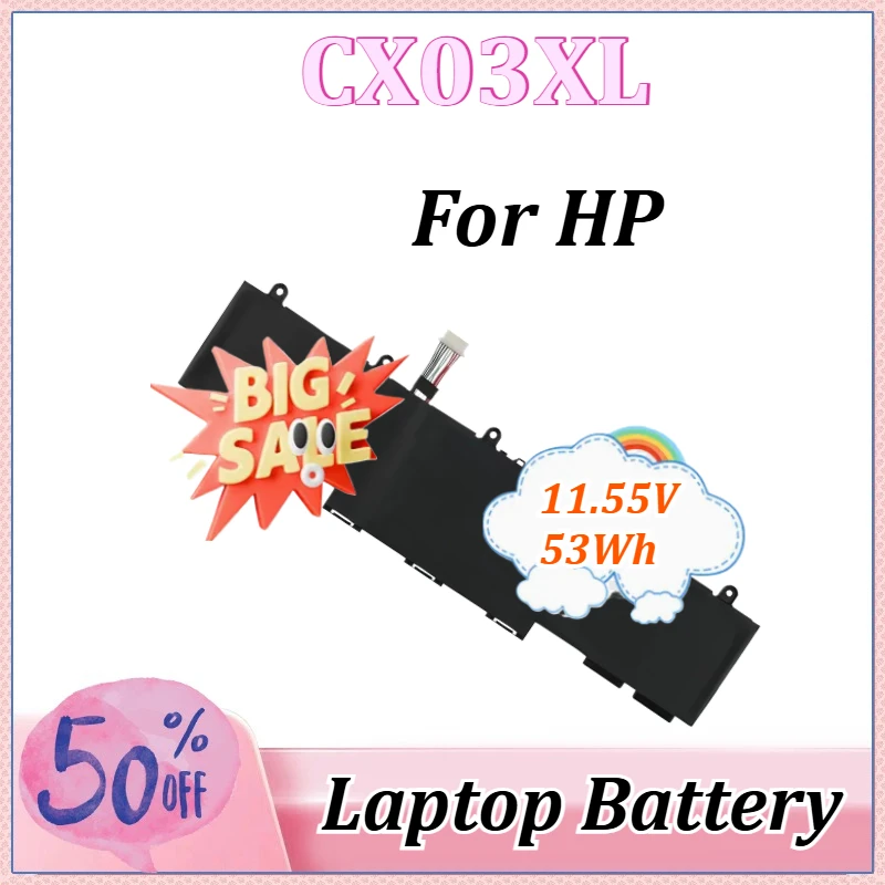 

11.55V 53Wh CX03XL CXO3XL Laptop Battery for HP EliteBook X360 830 G7 G8 Series HSTNN-IB9G HSTNN-LB8R L77624-422 L78551-005 L776
