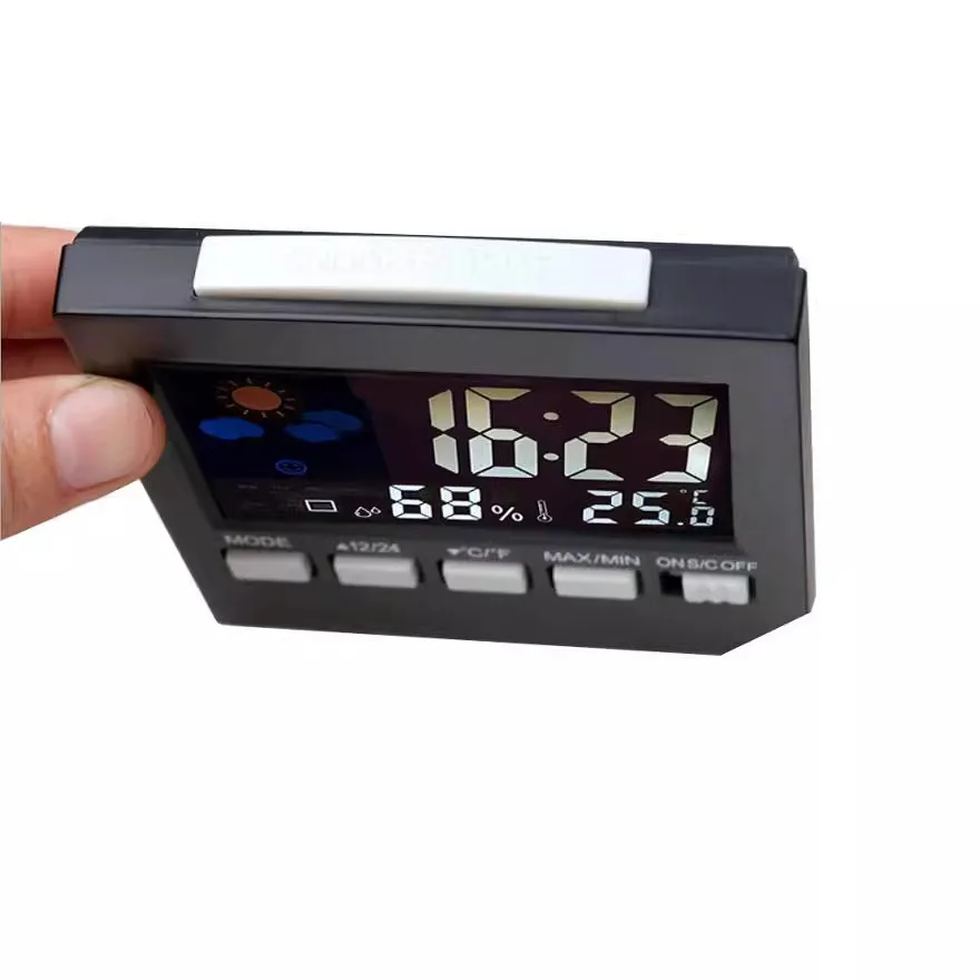 New Weather Station with Time - Voice-Activated Thermometer & Hygrometer for Home Environment Monitoring