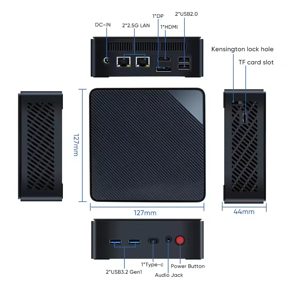 AITTACT Firewall Office Mini PC Intel N150 N100 2xi226-V 2.5G LAN DDR4 3200MHz PCIE3.0x4 SSD NUC Mini Computer Windows 11 WiFi