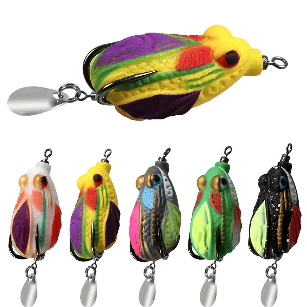 Jump Frog Bait Fishing Accessories Bionic 5cm/4.5cm Frog Lure Wobbler 6 Colors Crankbait Rock Fishing