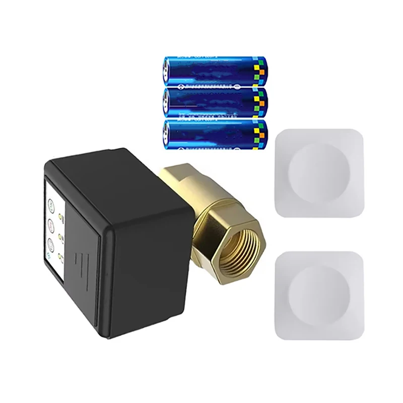 Batteries Power Wireless 433MHz Smart Water Valve DN15 DN20 DN25 with 2pc Mini Water Sensor for Home Alarm Water Leak Protection
