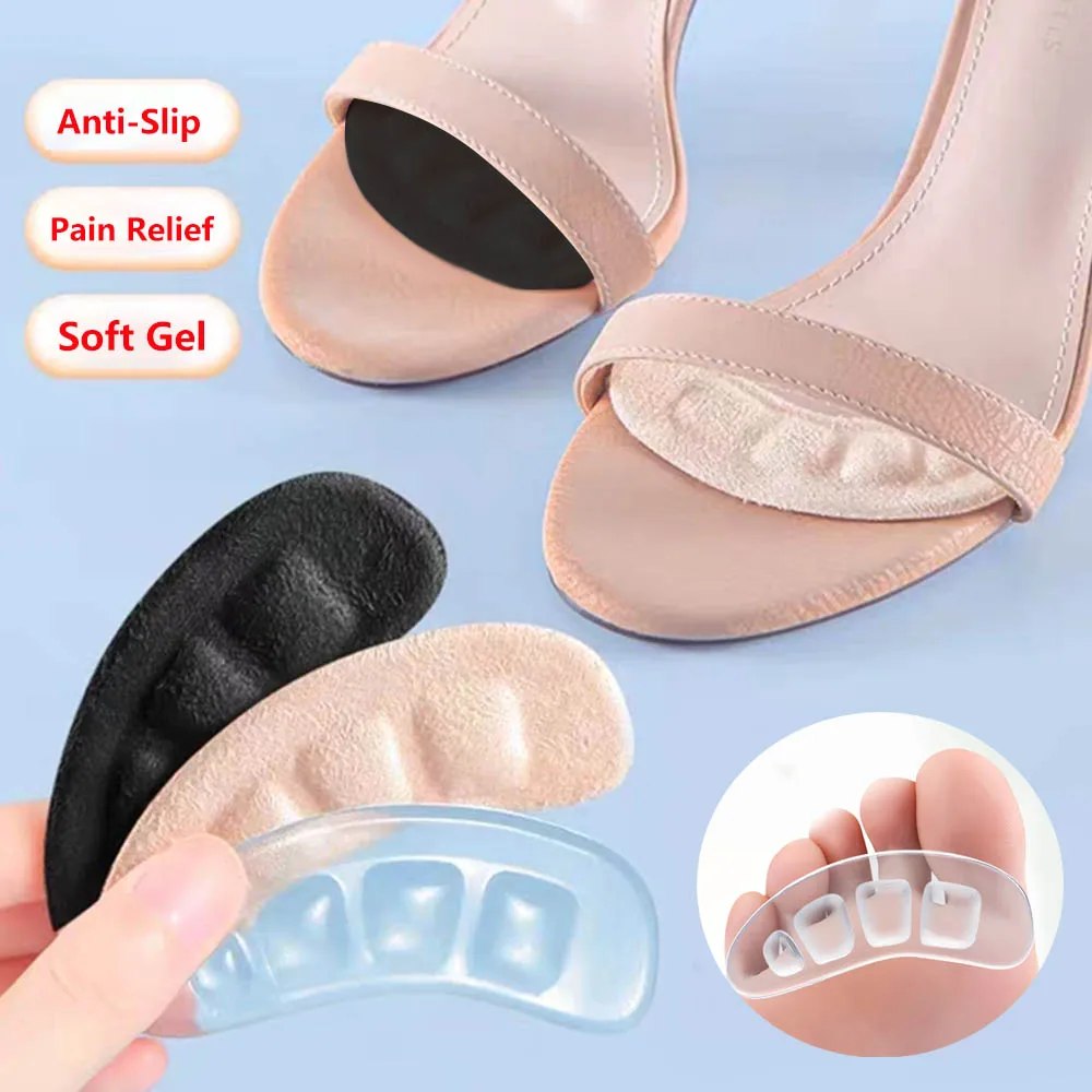 

Silicone Forefoot Pads for Women Anti-Slip Anti-Pain High Heel Shoe Inserts Soft Gel Shock Absorption Cushion for Comfort Wear