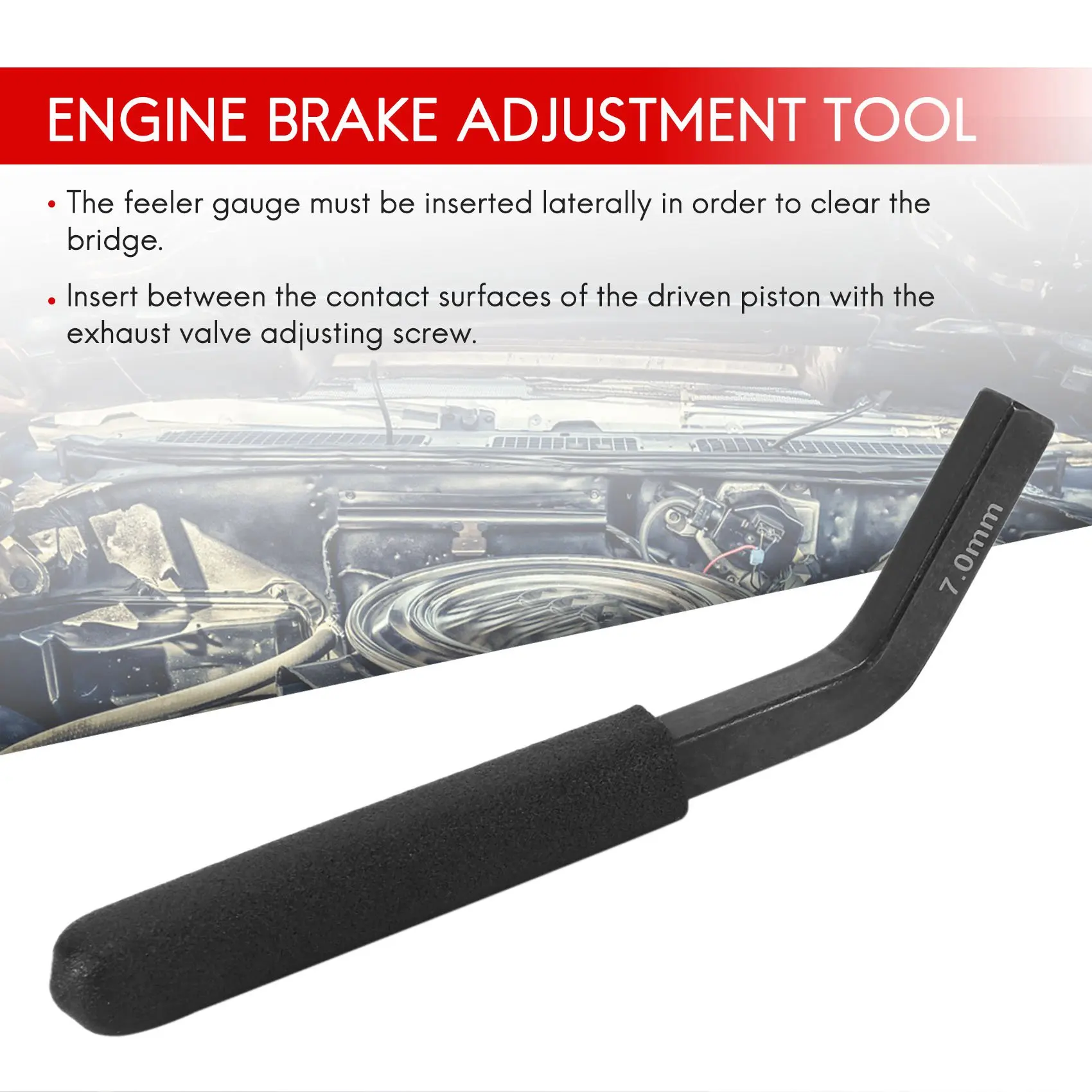 Compatible 3163530 for ISX Engine Brake Adjustment Tool for Brake Feeler Gauge 7mm