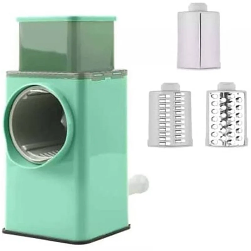 Grater Multi Function Vegetable Cutter Upgraded Cheese Grater Shredder Kitchen Essentials with 3 Interchangeable Blades