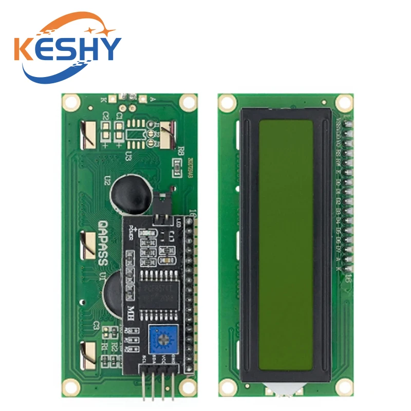 LCD1602 1602 modulo LCD blu/giallo schermo verde 16x2 caratteri Display LCD muslimex PCF8574 interfaccia IIC I2C 5V per Arduino