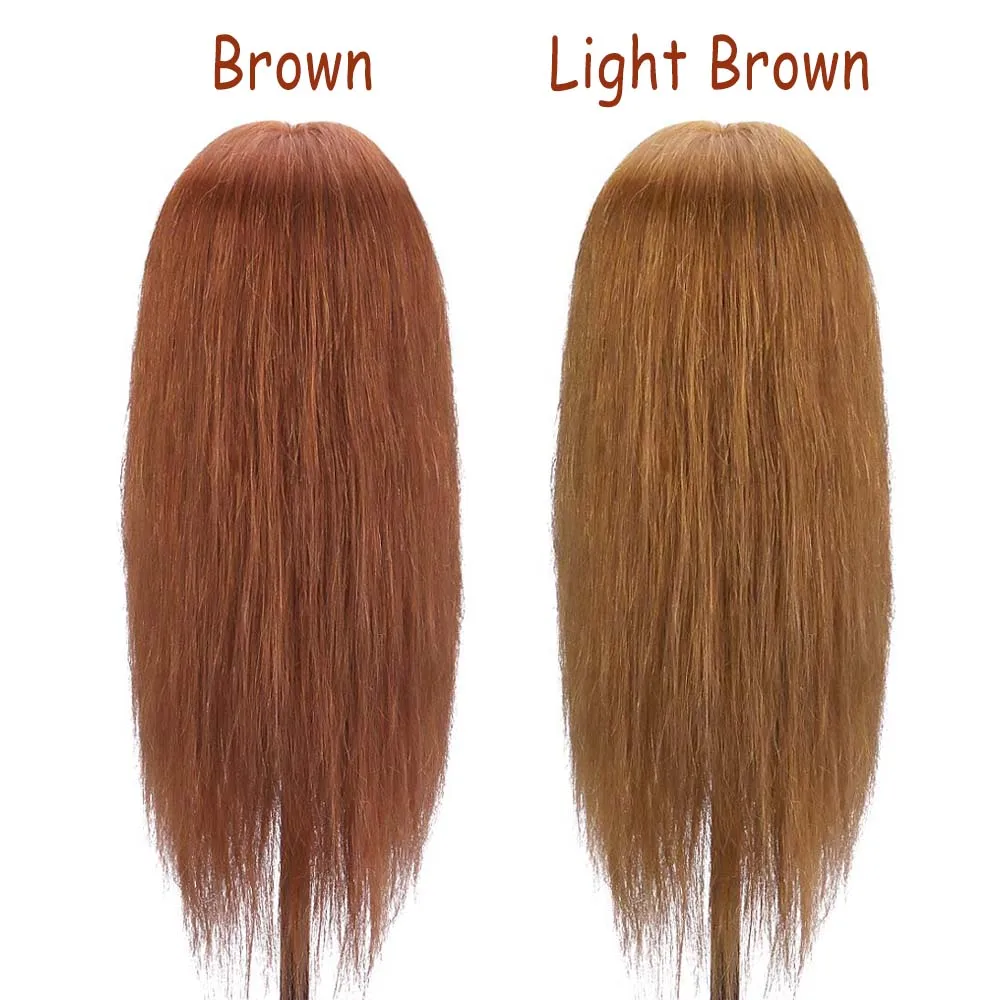 رأس عارضة أزياء مع شعر حقيقي 100% 22 "-24" مستحضرات التجميل رأس القزم تصفيف الشعر لتصفيف الرأس ممارسة التدريب رأس الدمية #6