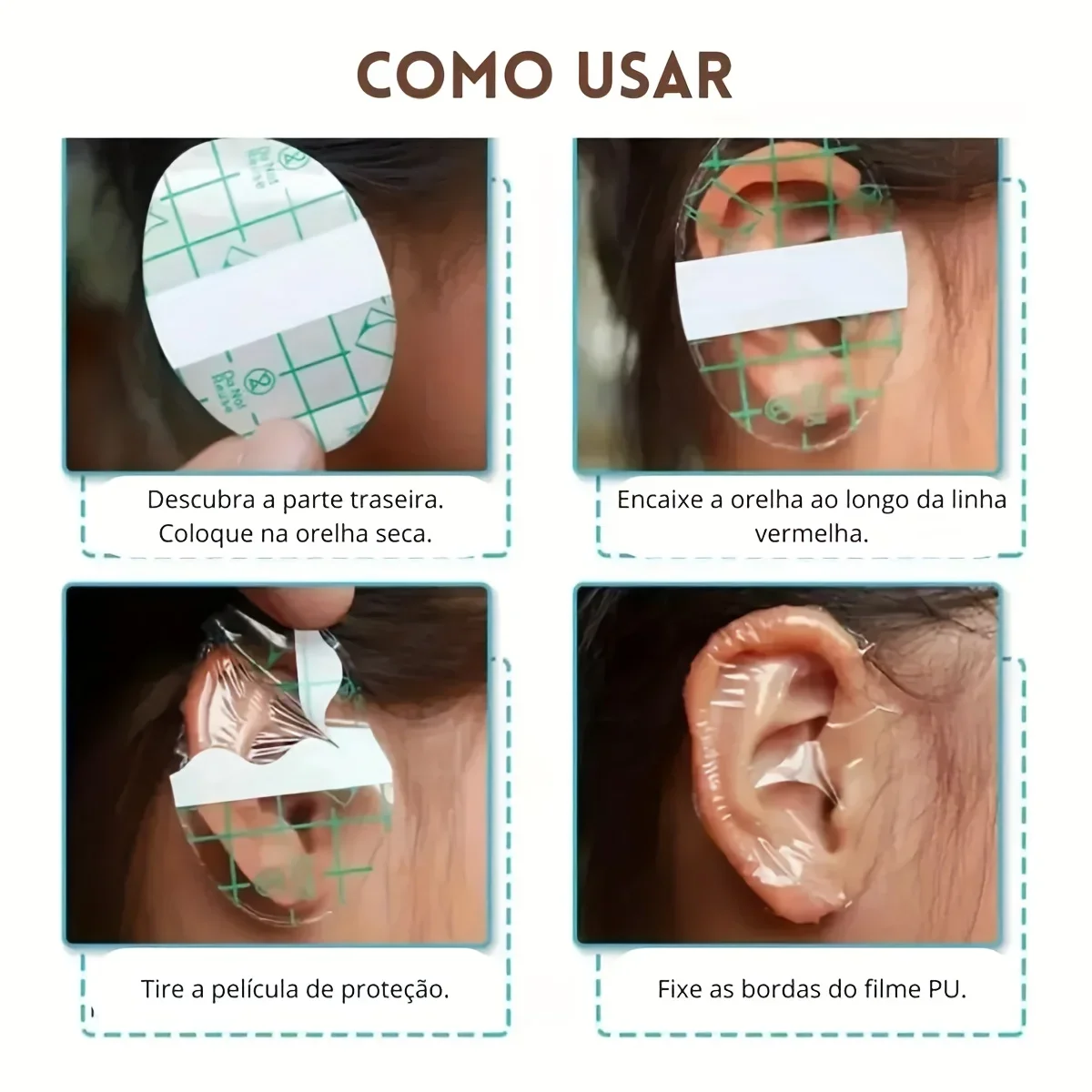 Invisible Transparent PU Film Shower Ear Covers, Preventing Water Ingress, Versatile Adhesive for Home Use, Snorkeling