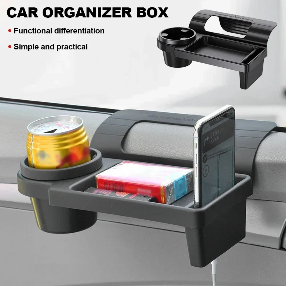 

NEW Car Organizer Box With Cup Holder Drink Holder Side Door Window Phone Slot Hanging Storage Rack For Vehicle Accessories