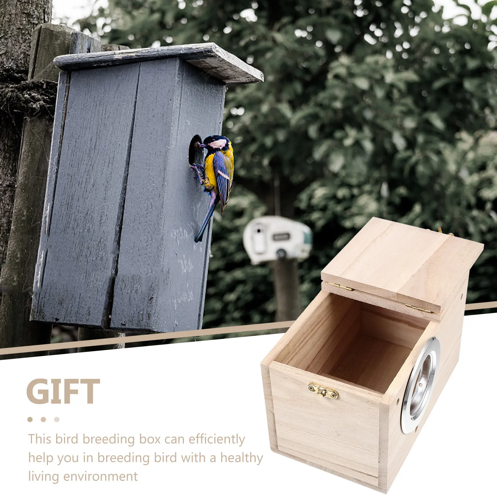 木製インコの巣箱、オカメインコ、ラブバード、オーストラリアンパロット用繁殖小屋、鳥の巣箱、庭、バルコニー、暖かく安全な場所