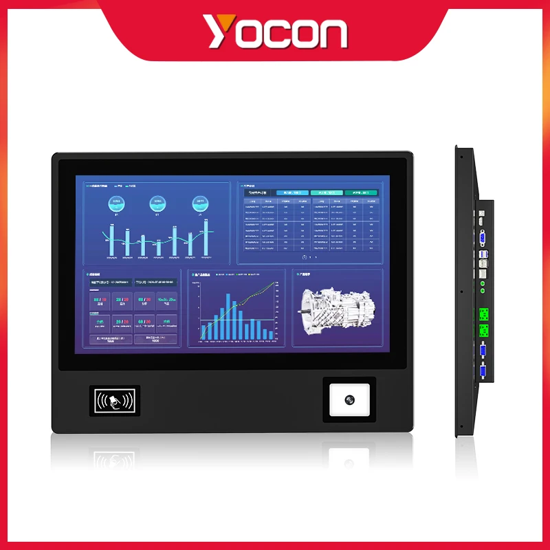 

15.6 Inch MES Line Operator Terminal Panel PC with IC/ID/NFC Reader QR/Barcode Support Embedded Touch Panel Production Line ESOP