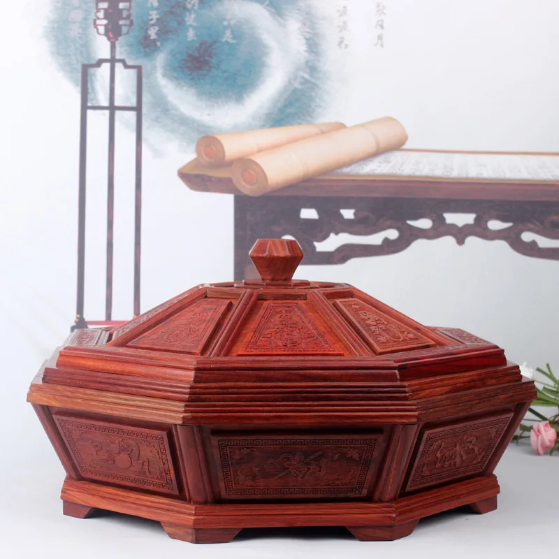 

Zambia Red Sandalwood Rosewood Fruit Plate Fruit Dried Fruit Creative Home Living Room Fruit Plate Decoration Wood Carving Woode