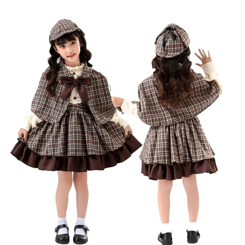 loween erlo Holmes Costume de personnage de film Cosplay tenue de détective vêtements de performance Production chinoise Fas pour dames...