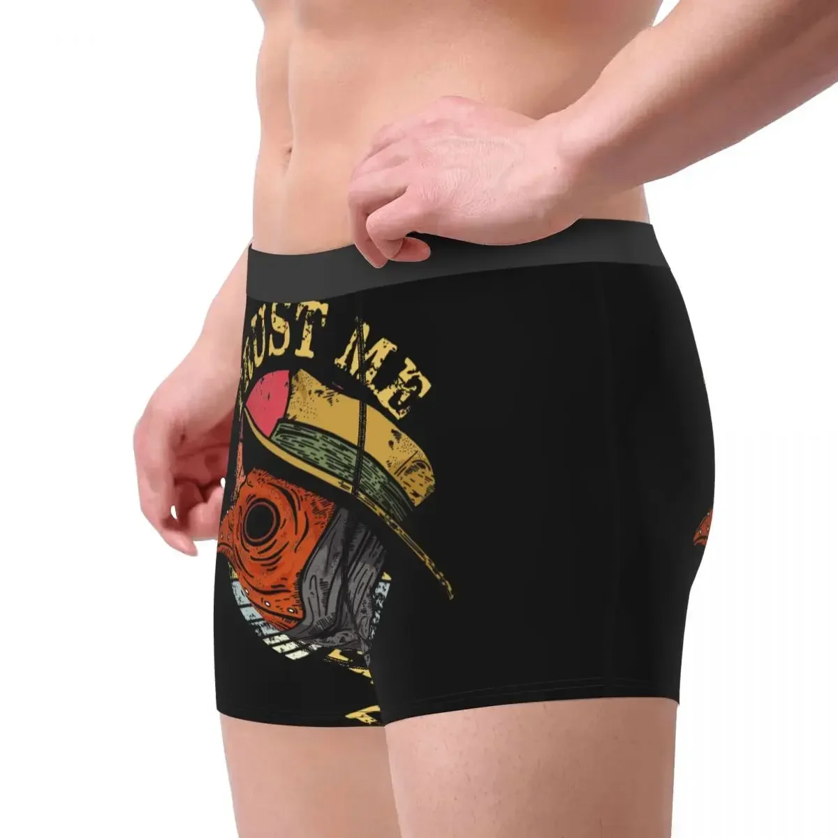 Plague Doctor Men Underwear Horror Halloween Black Death Bird Boxer Shorts Panties Printed Underpants for Homme Plus Size