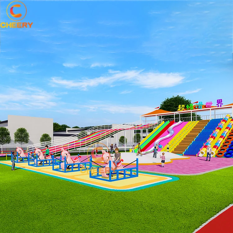 Fun Park Juegos Combinación de escalada Tobogán de plástico para niños Parque infantil al aire libre Tobogán de acero inoxidable para niños
