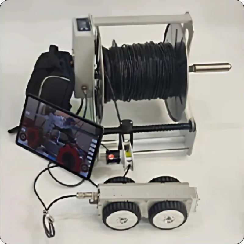 WIFI Mini Pipe Inspection Robot CCTV Crawler Camera, APP Monitoring, Meter Counter, IP68 Waterproof, 200M Cable