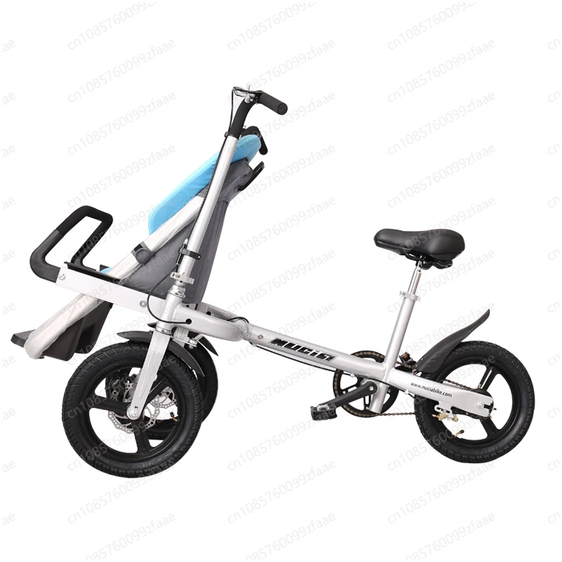 

Mother and Baby Parent-child Bicycle Children's Three-wheeled Car with Baby Riding To Pick Up and Drop Off Baby Walking Artifact