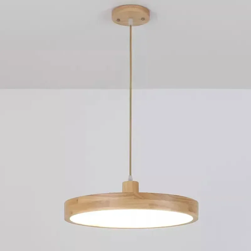 Nordic Ultra-thin LED Wooden pendant lamp for Living Room Bedroom chandeliers Wood Fixture Lamp Modern Acrylic Lampshade