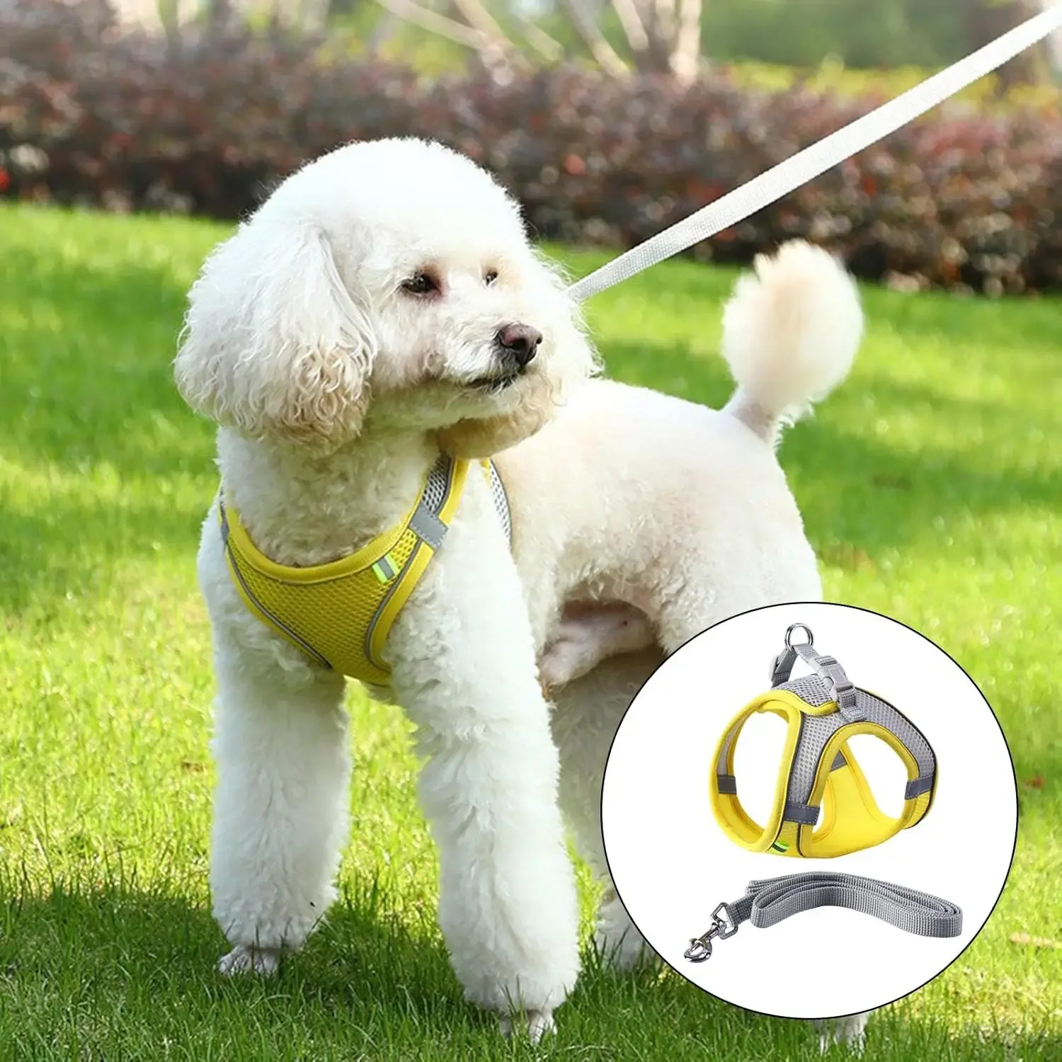 Adjustable Reflective Harness Vest Cat Dog Harness Leash Set