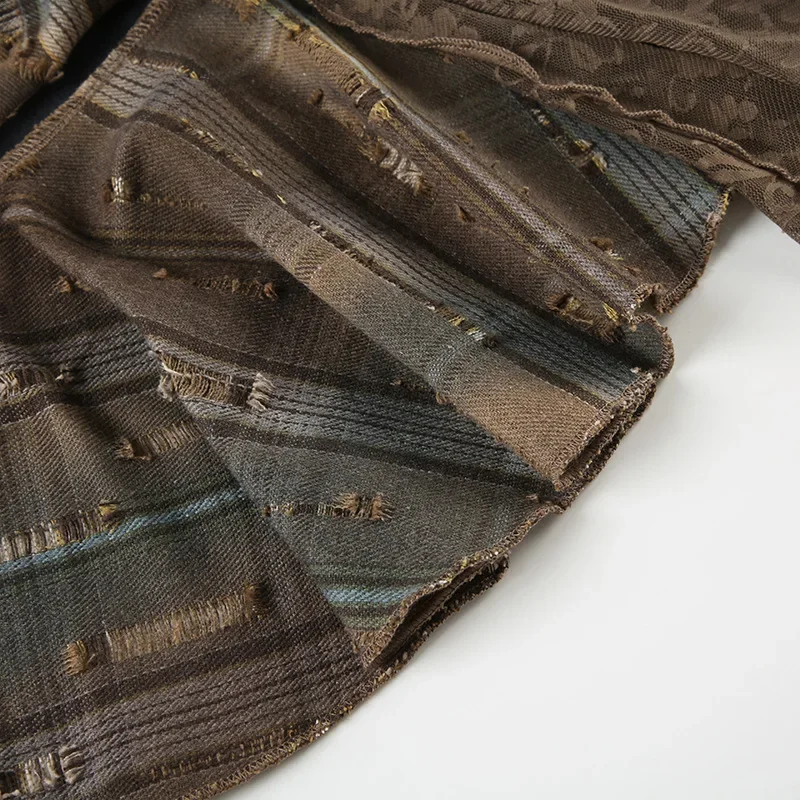 Mini jupes rétro pour femmes, rayures en dentelle, carreaux en cuir, mode irrégulière, Design Chic, robes courtes