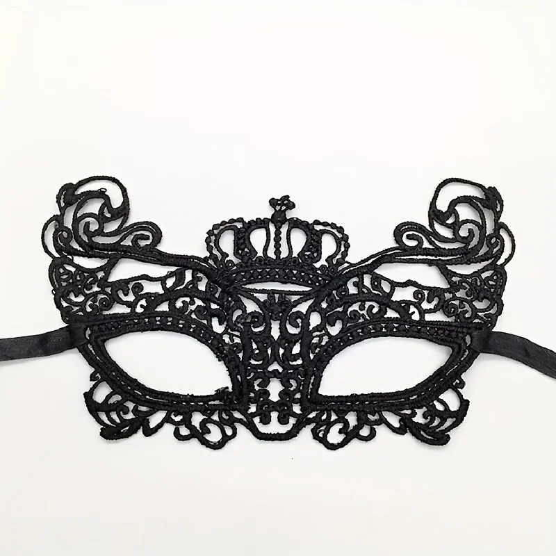 Masque en dentelle flexible noir sexy pour femme, masque pour les yeux pour la fête de Rh, mascarade vénitien, masques décoratifs, costume Tim ade