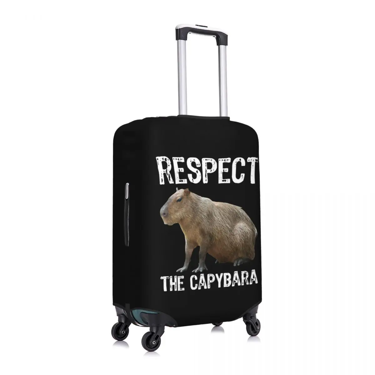 Respecteer De Capybara Grappige Knaagdier Capibara Foto Reisbagage Cover Stofdicht Koffer Cover Protector Fit 18-32 Inch